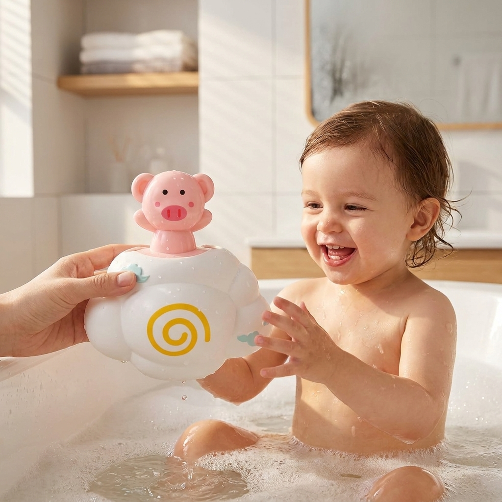 Pig bath toy lifestyle