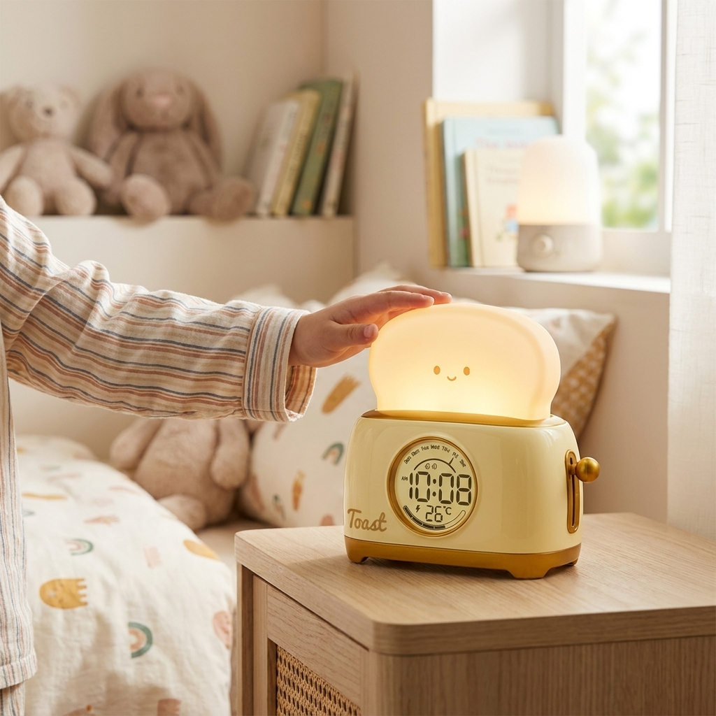 Yellow kids alarm clock lifestyle