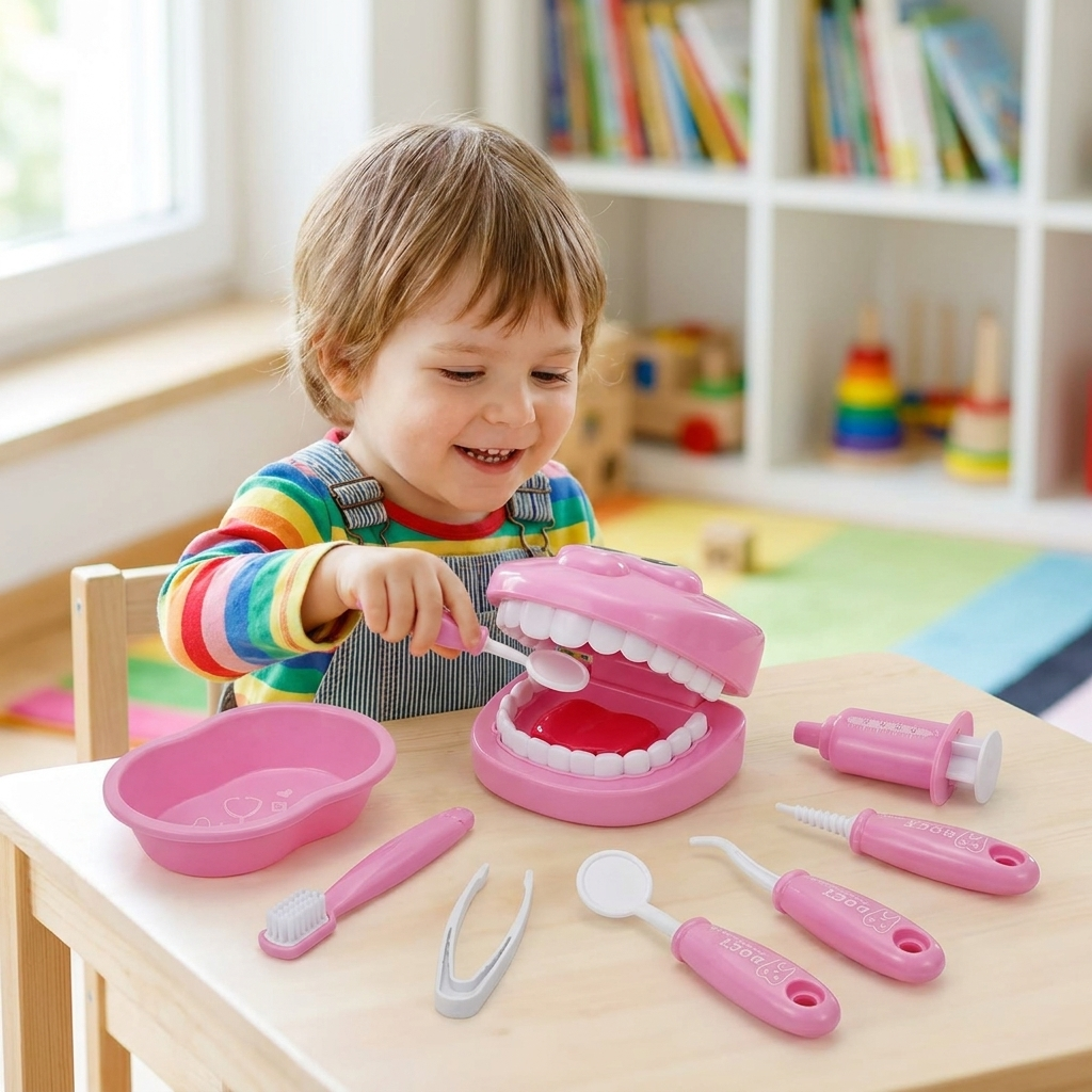 Pink dentist play set lifestyle