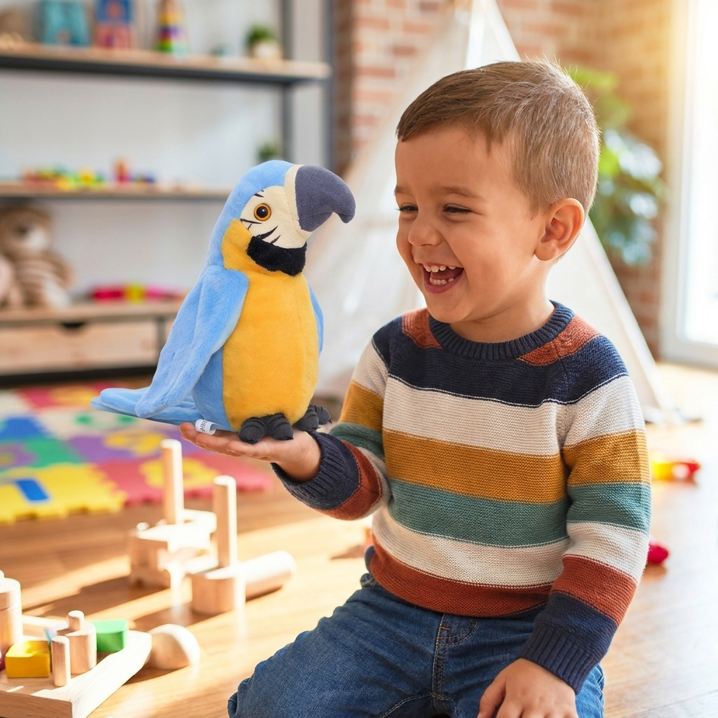 Blue talking parrot lifestyle