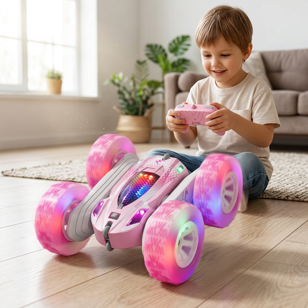 Pink RC stunt car lifestyle