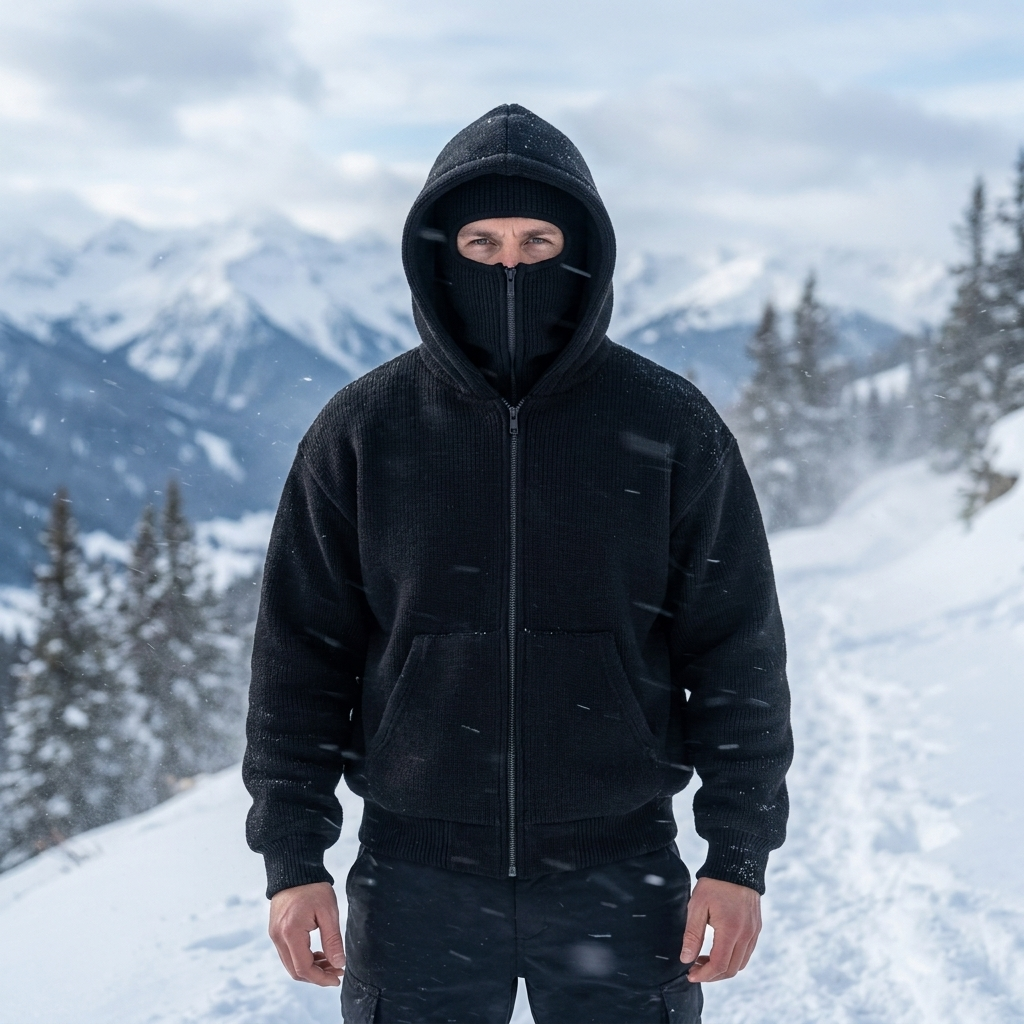 Balaclava black worn