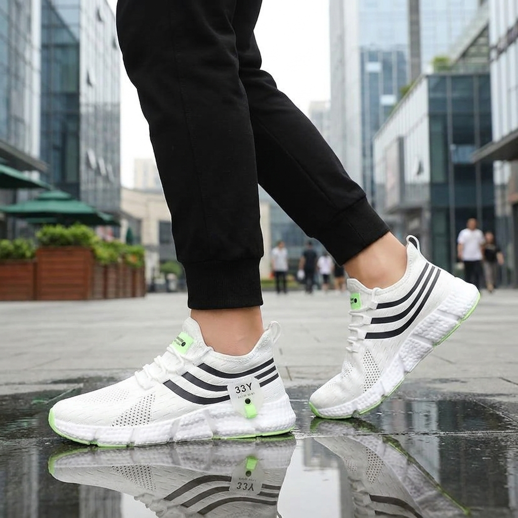 Sport trainers white worn